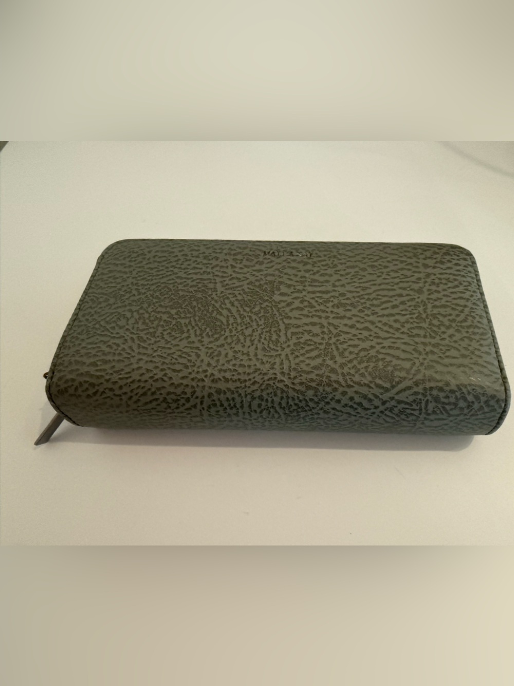 Mat & Nat Green Zip-Around vegan leather Double Wallet-very good condition